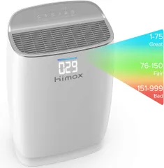 Máy Lọc Không Khí HIMOX H04 - Công Nghệ HEPA H13 Khử Mùi & Lọc Bụi Mịn, Diện Tích 111m², Hoạt Động Êm Ái, Không Sinh Ozone