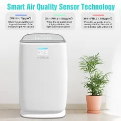 Máy Lọc Không Khí HIMOX H04 - Công Nghệ HEPA H13 Khử Mùi & Lọc Bụi Mịn, Diện Tích 111m², Hoạt Động Êm Ái, Không Sinh Ozone