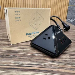 Ổ Cắm Điện Đa Năng HeahGite GL202007 - Thiết Kế Kim Tự Tháp Độc Đáo, 3 Ổ Cắm AC, 3 Cổng Sạc USB Nhanh, Bảo Vệ Quá Tải, Dài 2.4m
