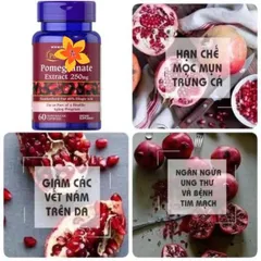 Viên Uống Chống Nắng Chiết Xuất Lựu 250Mg - 120 Viên Bảo Vệ Da Khỏi Tia UV, Duy Trì Làn Da Khỏe Mạnh