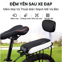 Đệm Yên Xe Đạp Chống Nước BIKE PRO Có Tựa Lưng Da PU - Phụ Kiện Tiện Lợi Cho Chuyến Đi Xe Đạp Thoải Mái