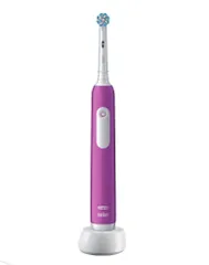 Bàn chải đánh răng điện Oral-B Pro Junior 6+ màu hồng tím - Bảo vệ nướu, 3 chương trình làm sạch, công nghệ sạc tiện lợi