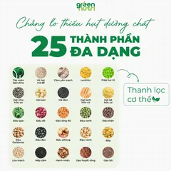 Sữa Hạt Ngũ Cốc 25 Green Nutri Có Chứa Tảo Xoắn Spirulina - Hộp 300Gr (12 Gói) - Thức Uống Tốt Cho Sức Khỏe, Thanh Lọc Cơ Thể