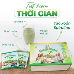 Sữa Hạt Ngũ Cốc 25 Green Nutri Có Chứa Tảo Xoắn Spirulina - Hộp 300Gr (12 Gói) - Thức Uống Tốt Cho Sức Khỏe, Thanh Lọc Cơ Thể