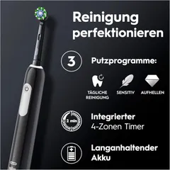 Bàn Chải Đánh Răng Điện Oral-B Pro Series 1 Màu Đen - Công Nghệ Làm Sạch 3 Trong 1, Bảo Vệ Nướu, Kèm Hộp Đựng