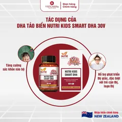 Viên DHA Tảo Biển Nutri Kids Smart DHA (30 Viên) - Bổ Sung Đầu Óc, Hỗ Trợ Phát Triển Thị Lực Cho Trẻ Nhỏ, Không Tanh, Thuần Chay