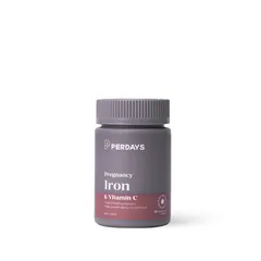 Viên Uống Sắt Hữu Cơ PERDAYS Cho Mẹ Bầu - Bổ Sung 24mg Sắt & 125mg Vitamin C - Lọ 30 Viên Giúp Ngăn Ngừa Thiếu Máu, Tăng Cường Miễn Dịch