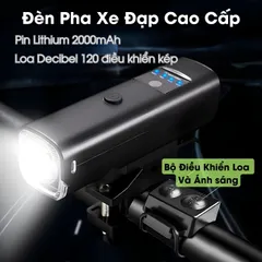 Đèn Gắn Xe Đạp BIKE PRO LED XPE 350 Lumen - Đèn Siêu Sáng Chống Nước, Tích Hợp Còi, 4 Chế Độ Sáng, Phụ Kiện Đạp Xe Thể Thao