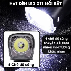 Đèn Gắn Xe Đạp BIKE PRO LED XPE 350 Lumen - Đèn Siêu Sáng Chống Nước, Tích Hợp Còi, 4 Chế Độ Sáng, Phụ Kiện Đạp Xe Thể Thao