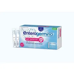 Men Vi Sinh Enterogermina Gut Defense - Tăng Cường Tiêu Hóa, Bảo Vệ Đường Ruột - Hộp 20 Ống Bacillus Clausii Tự Nhiên