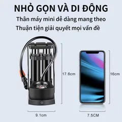 Bơm Đạp Chân Mini Đa Năng 160 PSI - Bơm Hơi Xe Đạp, Xe Máy, Bóng, Phao Bơi Có Đồng Hồ Đo Áp Suất - Phụ Kiện Thể Thao Tiện Lợi