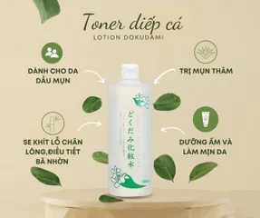 Nước Hoa Hồng Dokudami Chiết Xuất Lá Diếp Cá Nhật Bản 500ml - Toner Lành Tính Dưỡng Da, Giảm Mụn, Phù Hợp Mọi Loại Da
