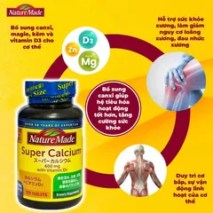Nature Made Super Canxi 600mg + Vitamin D3 120 viên