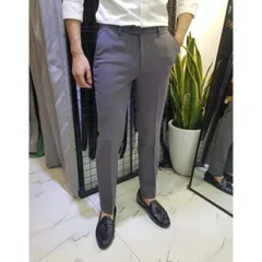 Quần Tây Nam Ôm Kiểu Hàn Quốc Xám Chất Vải Tuyết Mưa Kháng Nhăn Sang Trọng - Thời Trang Công Sở và Tiệc Tùng