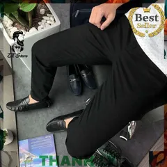 Quần Kaki Nam Đen Dáng Âu Slimfit Cao Cấp - Thời Trang Trẻ Trung, Năng Động - Dễ Phối Đồ Đi Học, Đi Chơi, Đi Làm