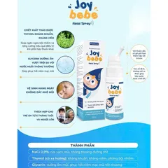 Dung Dịch Xịt Mũi Joy Bebe 70ml - Vệ Sinh Mũi, Giữ Ẩm, Ngăn Ngừa Nghẹt Mũi, Viêm Mũi Dị Ứng, An Toàn Cho Trẻ Em từ 6 Tháng Tuổi