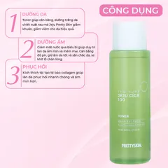 Nước hoa hồng rau má PrettySkin The Pure Jeju Cica 250ml - Cấp ẩm và làm sạch cho làn da nhạy cảm, xuất xứ Hàn Quốc