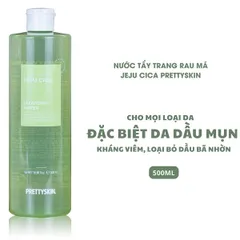 Nước Tẩy Trang Rau Má PrettySkin Jeju Cica Cleansing Water 500ml - Giúp Làm Sạch Sâu, Kiểm Soát Dầu, Phù Hợp Da Dầu Mụn