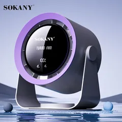 Quạt Để Bàn Màn Hình Kỹ Thuật Số SOKANY SKN - Quạt Turbine 100 Tốc Độ, Pin 4000mAh, Di Động Chất Lượng Cao