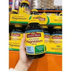 Viên Uống Magie Nature Made Magnesium 400mg 180 Viên Chính Hãng Mỹ Hỗ Trợ Cơ Xương Thần Kinh Tim Mạch