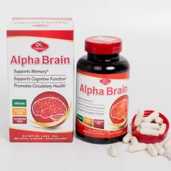 Viên uống Alpha Brain Olympian Labs - Hỗ trợ trí nhớ, tuần hoàn máu và giảm căng thẳng cho người lớn, 60 viên