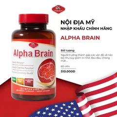 Viên uống Alpha Brain Olympian Labs - Hỗ trợ trí nhớ, tuần hoàn máu và giảm căng thẳng cho người lớn, 60 viên