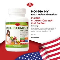 F1-Care Complex - Vitamin Tổng Hợp Chống Nghén Cho Bà Bầu, Hỗ Trợ Sức Khỏe Thai Kỳ, 30 Viên, Olympian Labs