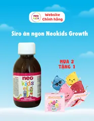 Siro Ăn Ngon Neo Kids Growth 150ml - Vitamin tăng hấp thu, hỗ trợ tăng trưởng và sức khỏe trẻ nhỏ