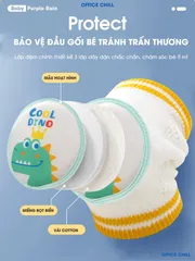 Miếng Lót Bảo Vệ Đầu Gối Khuỷu Tay Cho Bé Tập Đi OFFICE CHILL - An Toàn, Thoải Mái, Dễ Dàng Vệ Sinh cho Bé Yêu 6-36 Tháng
