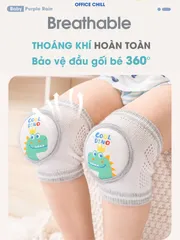 Miếng Lót Bảo Vệ Đầu Gối Khuỷu Tay Cho Bé Tập Đi OFFICE CHILL - An Toàn, Thoải Mái, Dễ Dàng Vệ Sinh cho Bé Yêu 6-36 Tháng
