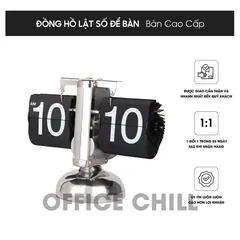 Đồng Hồ Để Bàn Lật Số Cơ Học Phong Cách Cổ Điển Vintage Office Chill - Trang Trí Sang Trọng Cho Không Gian Sống
