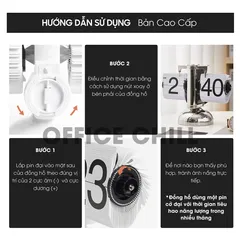 Đồng Hồ Để Bàn Lật Số Cơ Học Phong Cách Cổ Điển Vintage Office Chill - Trang Trí Sang Trọng Cho Không Gian Sống