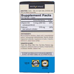 Mason Natural Calcium Citrate + D3 - Bổ sung canxi hữu cơ cho cơ thể  223296