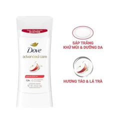 Lăn khử mùi nữ Dove Advance Apple & White Tea Hương Táo Dạng Sáp Dưỡng Ẩm Không Ố Vàng