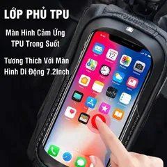 Túi Treo Xe Đạp PÊ ĐAN Chống Nước Chất Liệu PU - Tích Hợp Màn Hình Cảm Ứng TPU Đựng Điện Thoại Tiện Lợi Cho Người Đạp Xe
