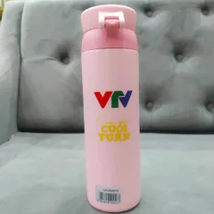 Bình Giữ Nhiệt LocknLock Wannabe One Touch 450ml Logo VTV Màu Hồng - Nắp Bật Tiện Lợi, Giữ Nhiệt Tối Ưu cho Đồ Uống Trên Mọi Nẻo Đường