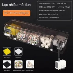 Bộ Lọc Tràn SOBO Thế Hệ Mới Tích Hợp Máy Bơm - Lọc Nước Cảnh Cá Tép Hiệu Quả với Nhiều Vật Liệu Lọc đi kèm