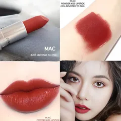Son Lì MAC Powder Kiss Lipstick Màu Devoted To Chili + Dubonnet Buzz