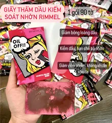 Giấy Thấm Dầu Kiểm Soát Dầu Nhờn Rimmel London Oil Nhật Bản - Giúp Ngăn Ngừa Mụn, Thấm Hút Dầu Hiệu Quả, 90 Tờ