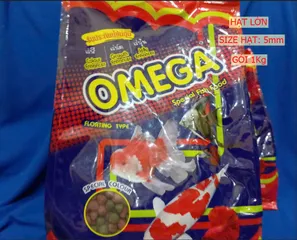 Thức Ăn Cá Koi Omega 1kg - Cám Thái Cao Cấp Cho Cá Cảnh Vàng & Cá Thủy Sinh, Dinh Dưỡng Tối Ưu, Hạt Nhỏ 2mm