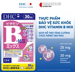 Viên uống Vitamin B tổng hợp DHC Vitamin B Mix 30 viên - Tăng cường sức khỏe, hỗ trợ làm đẹp da và phát triển thai nhi