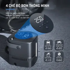 Máy Bơm Lốp Ô Tô Thông Minh Lifepro BOXER-616 - 120W, Áp Suất 110PSI, Chế Độ Tự Ngắt, Thiết Kế Tiện Dụng, LED Cứu Hộ