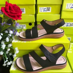 Giày Sandal Nữ Siketu Chính Hãng Êm Nhẹ Đế Chống Trơn Trượt Khóa Dán Tiện Lợi - Thoải Mái Di Chuyển Cao 3CM, Nhiều Màu Sắc