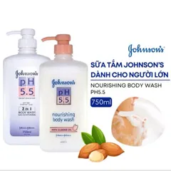 Sữa Tắm Johnson's pH 5.5 Dưỡng Ẩm Da Cho Người Lớn 750ml - 2 trong 1 Sạch Da & Dưỡng Ẩm Mịn Màng, Mỹ Phẩm Chăm Sóc Cơ Thể Nhật Bản