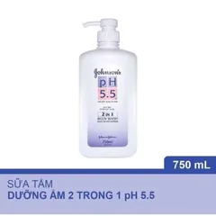 Sữa Tắm Johnson's pH 5.5 Dưỡng Ẩm Da Cho Người Lớn 750ml - 2 trong 1 Sạch Da & Dưỡng Ẩm Mịn Màng, Mỹ Phẩm Chăm Sóc Cơ Thể Nhật Bản