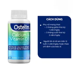 Canxi Ostelin calcium & Vitamin D3 Úc cho bà bầu, 130 viên
