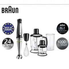 Máy Xay Cầm Tay Braun Multiquick 7 MQ7045X - Máy Xay Sinh Tố Đa Năng 3 Trong 1 1000W, Dễ Dàng Sử Dụng, An Toàn, Chất Lượng Cao