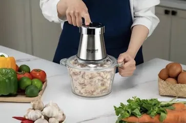 Máy Xay Thịt Đa Năng Elegant 350W - Cối Thủy Tinh 1.5L, Bảo Vệ An Toàn, Chức Năng Bóc Tỏi và Đánh Trứng - Thiết Kế Sang Trọng