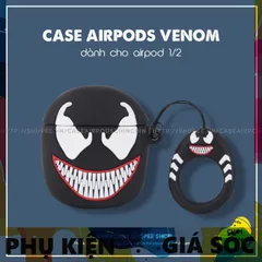 Vỏ Bọc Silicon Dẻo Airpods 1 2 Venom - Phụ Kiện Siêu Cute Cho Hộp Sạc Tai Nghe Không Dây