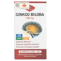 Viên uống Ginkgo Biloba 120mg Olympian Labs Mỹ - Hỗ trợ bổ não và tuần hoàn máu não, cải thiện trí nhớ hiệu quả